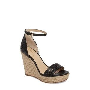 New BOTKIER 8.5 leather platform wedge heels espadrilles shoes sandals ankle